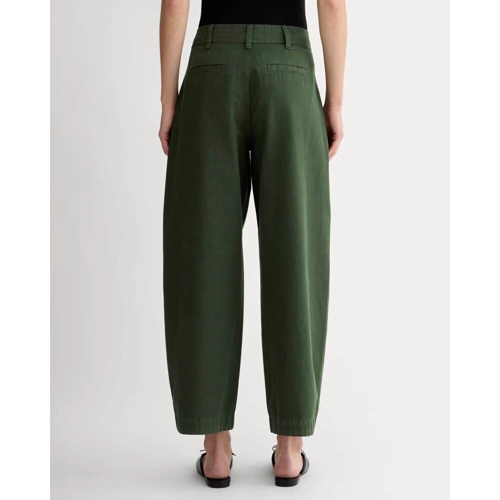 NWT Everlane The Everywhere Pant High-Rise Barrel Leg Dark Forest Green Size 00 - Picture 2 of 11